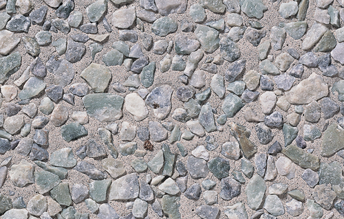 Detail of an exposed aggregate finish